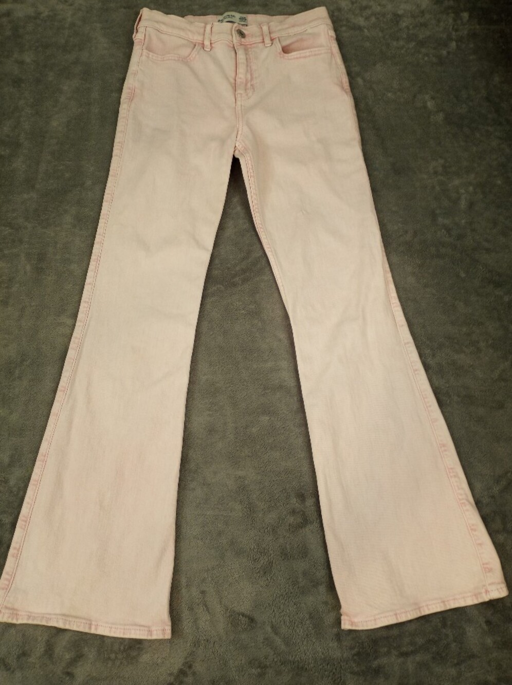 Abercrombie Kids Pink High-Rise Flare Jeans Size 13/14 Regular